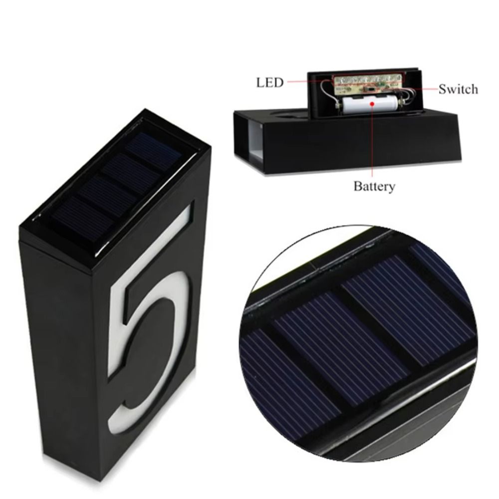 Outdoor Power Number - Easy Install Solar LED House Number