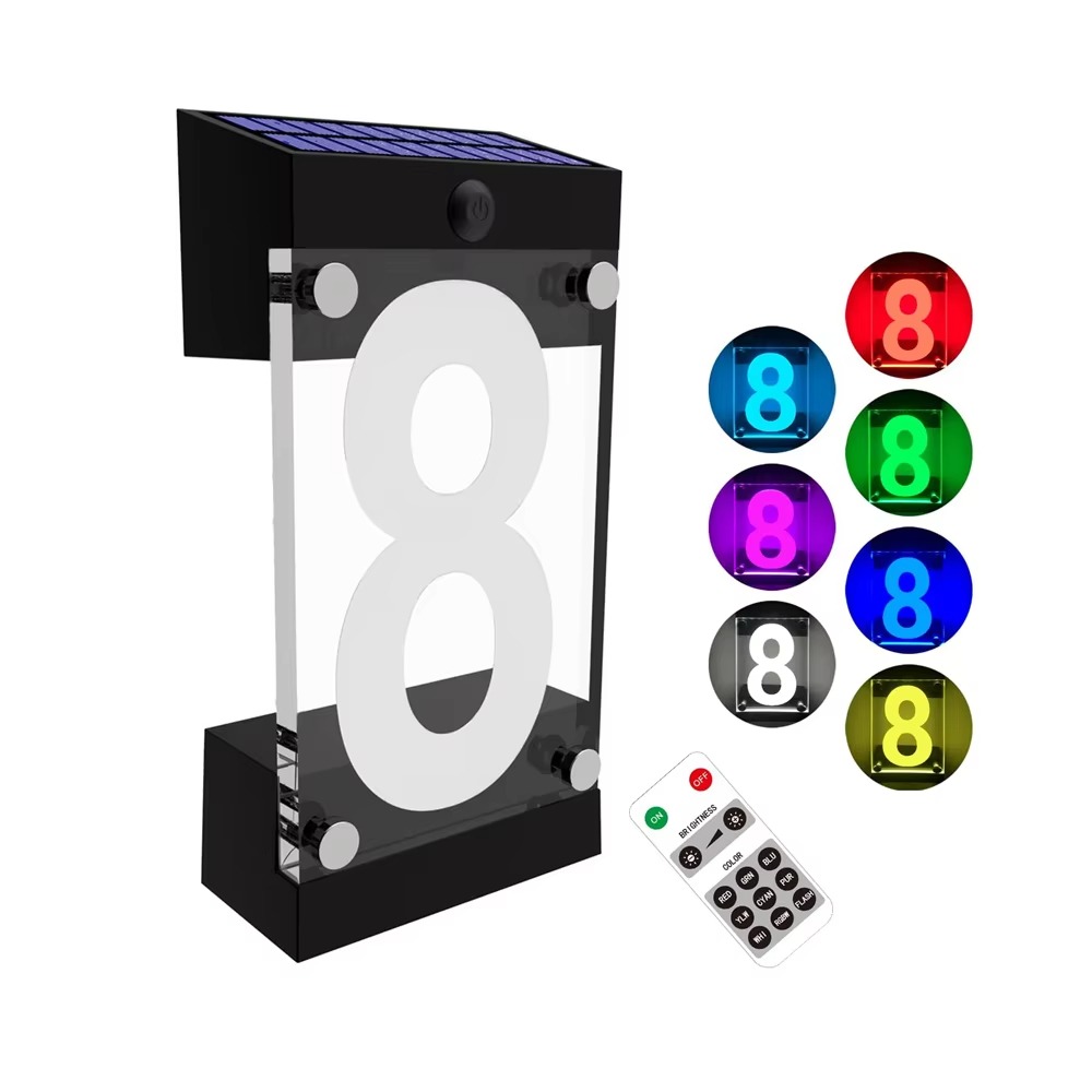 Outdoor Power Number - IP55 Waterproof Solar Powered House Number