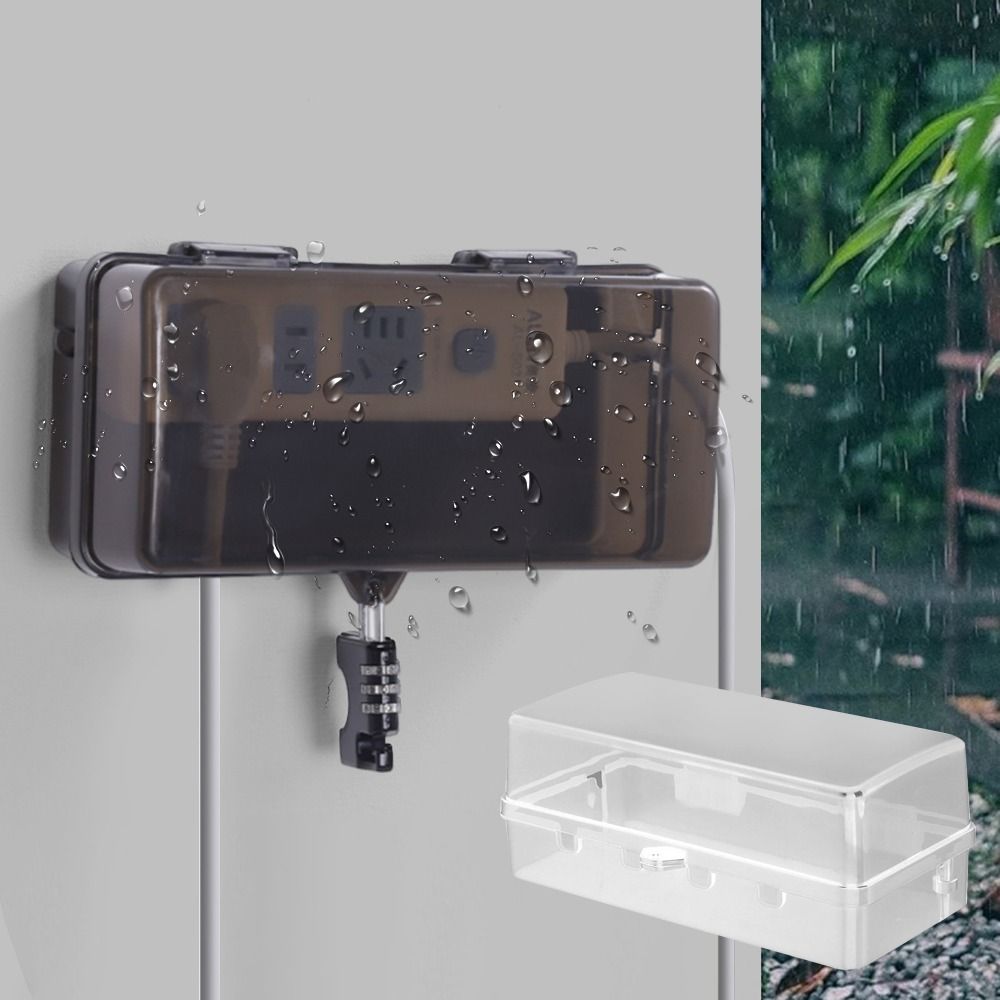 Outdoor Power Strip Weatherproof - Durable Plastic Plug Box Anti-theft Weatherproof
