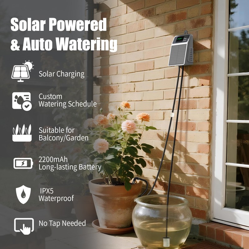 Outdoor Power With Timer - A03F-Solar Powered Automatic Drip Irrigation Kit