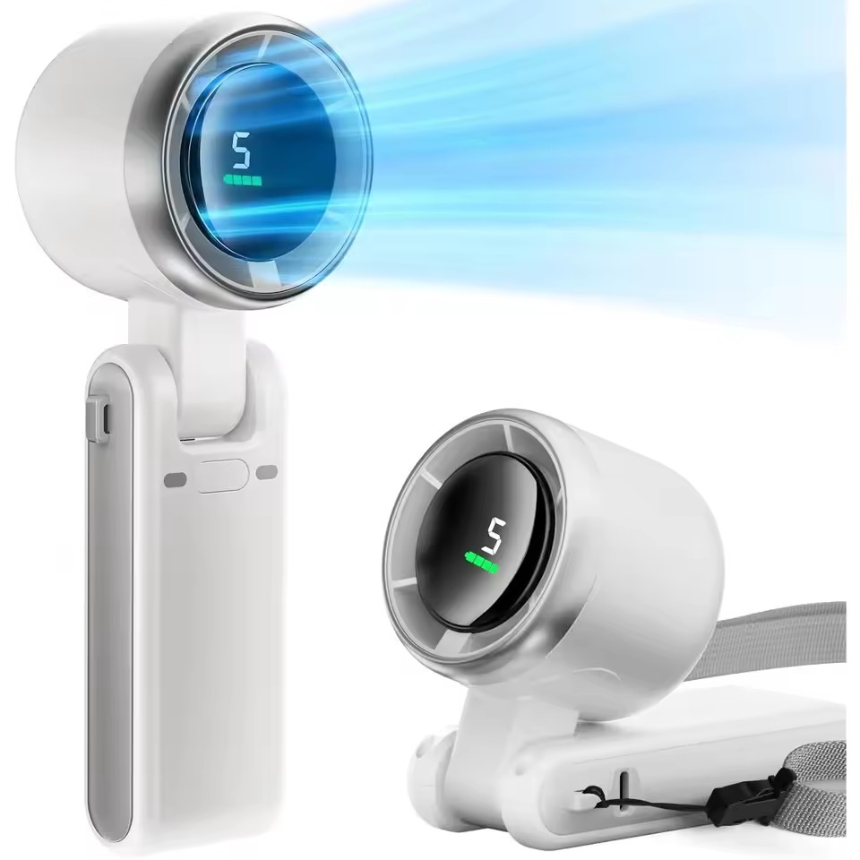 10000mAh Mini Hanging Neck Fan - Outdoor Power With Timer recension och pris