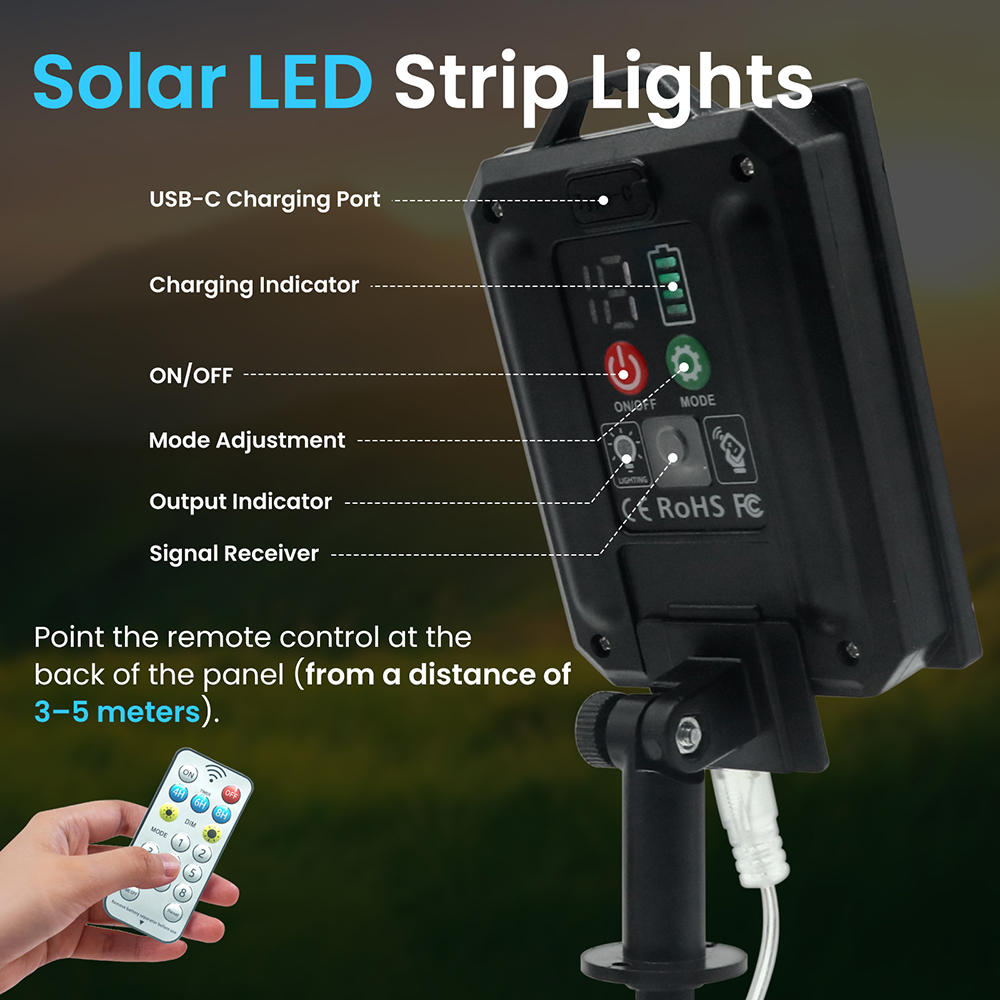 5V Solar LED Light Strip Outdo - Outdoor Power Strip Weatherproof recension och pris
