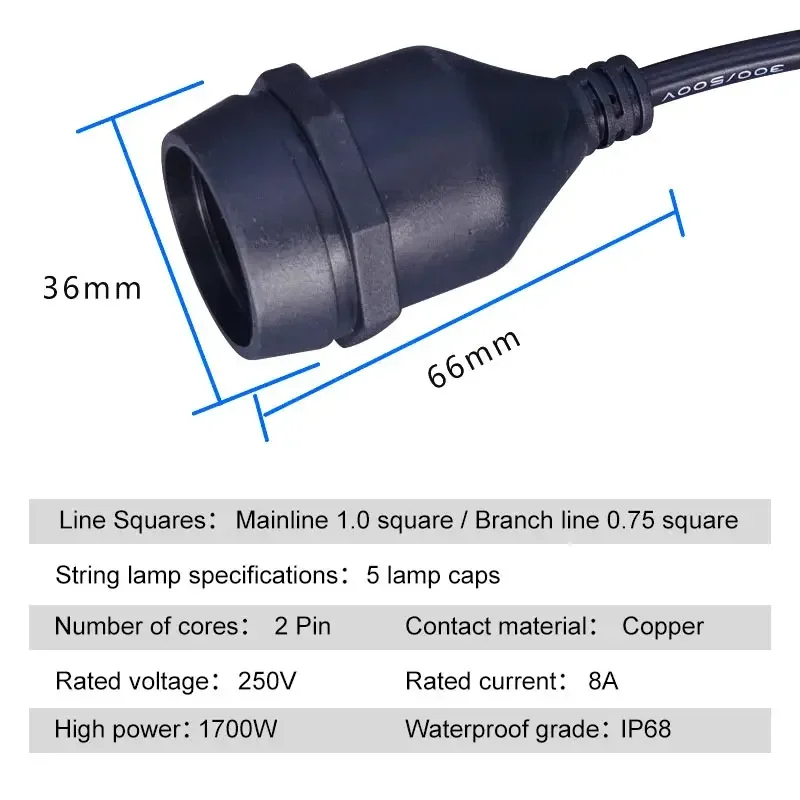 Outdoor E27 Threaded Head Lamp - Outdoor Power Strip Weatherproof recension och pris