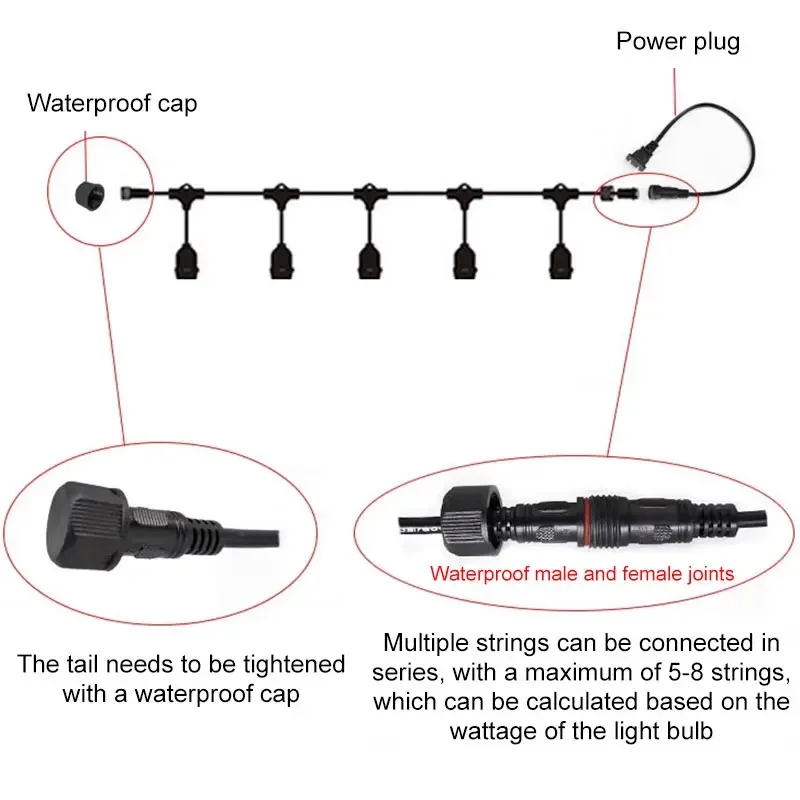 Outdoor E27 Threaded Head Lamp - Outdoor Power Strip Weatherproof recension och pris