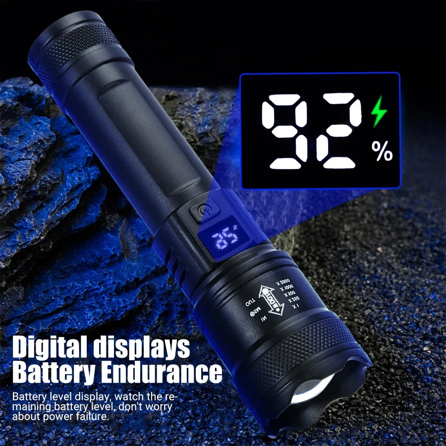 9900LM Powerful LED Flashlight - Outdoor Usb Power Bank recension och pris