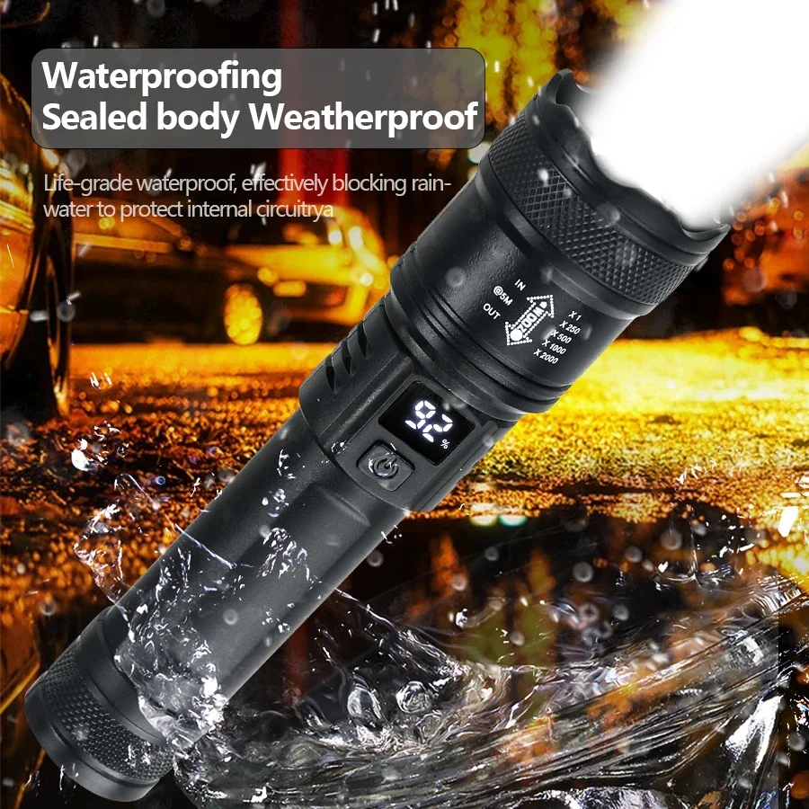 9900LM Powerful LED Flashlight - Outdoor Usb Power Bank recension och pris