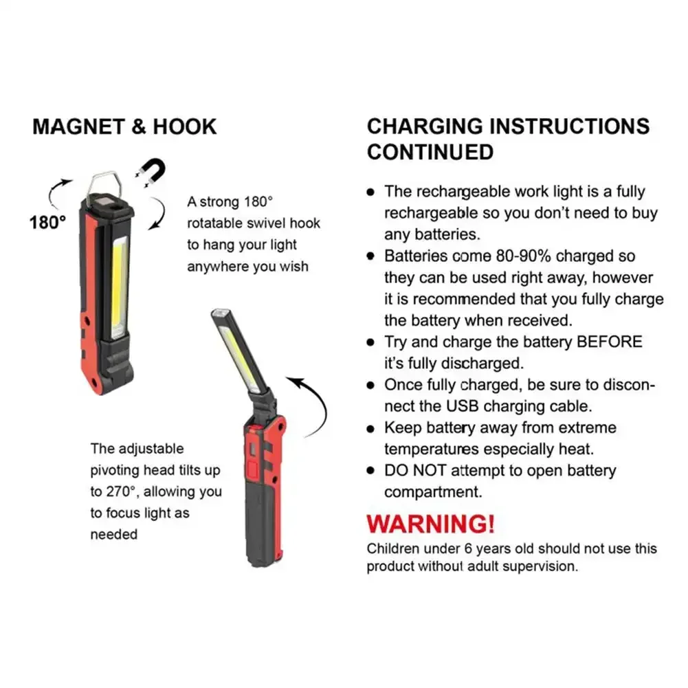 Dimmable COB LED Work Light US - Outdoor Usb Power Bank recension och pris