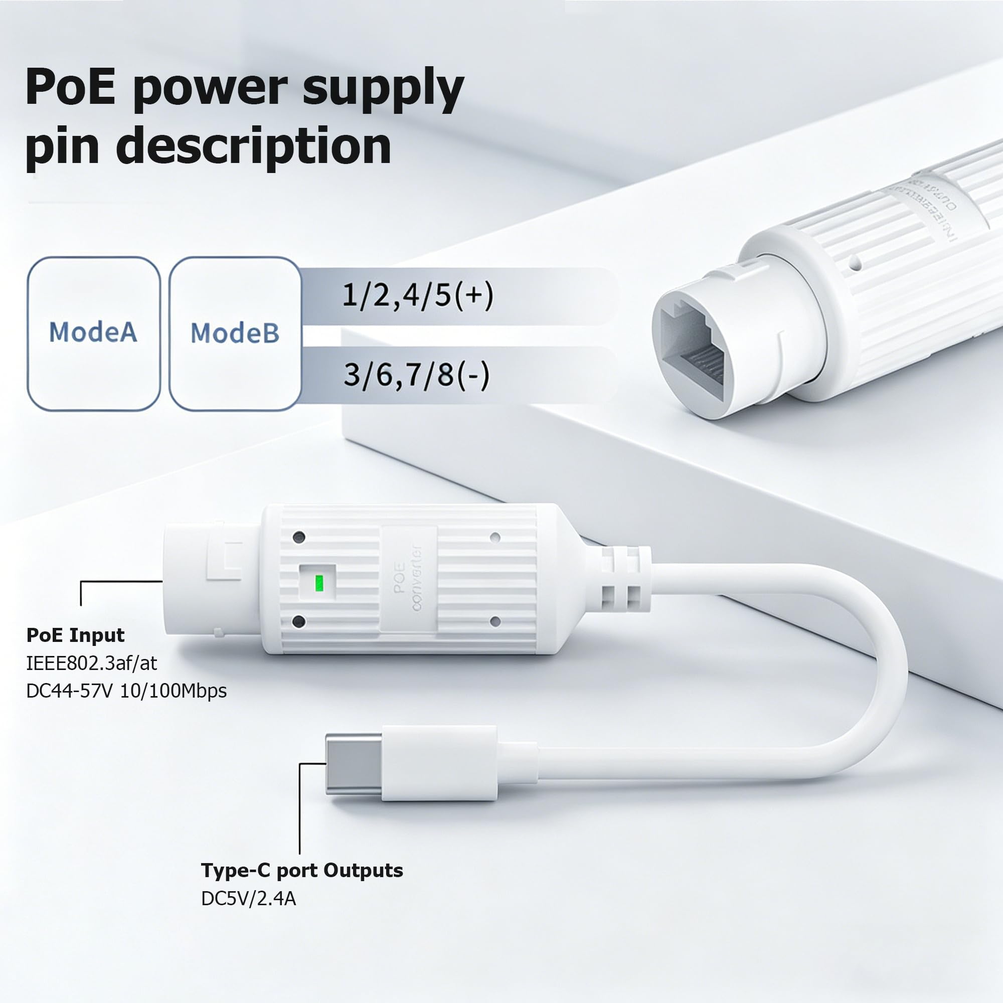 POE to USB-C Power Converter O - Outdoor Power Adapter Usb C recension och pris