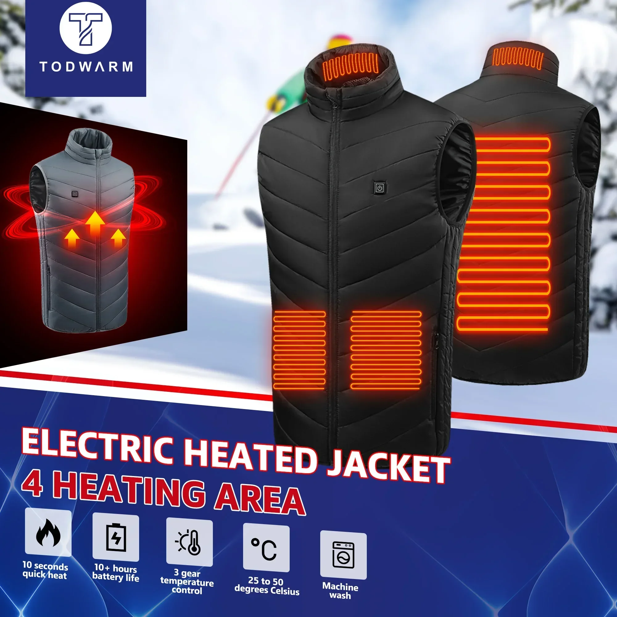21 Heated Vest Electric Heated - Outdoor Power Pedestal recension och pris