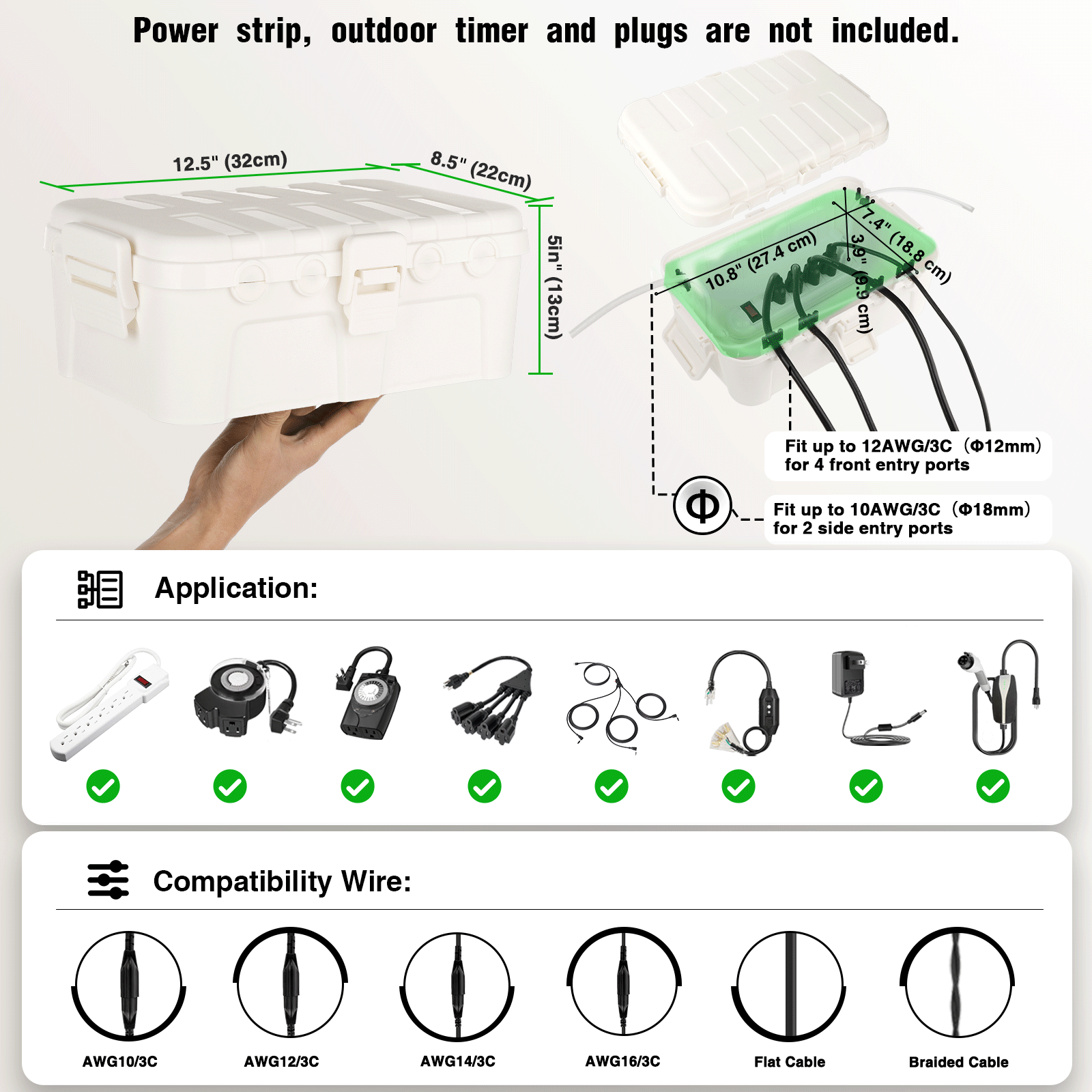 Large Outdoor Waterproof Elect - Outdoor Power With Timer recension och pris