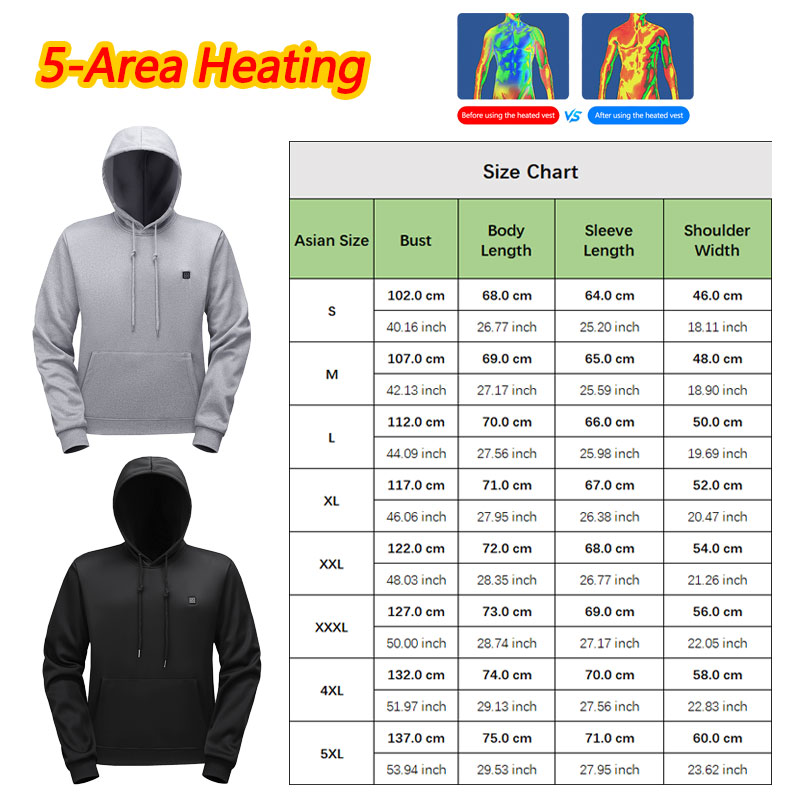 5 Zone Heating Hoodie Heating  - Outdoor Usb Power Bank recension och pris