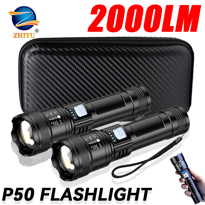 Tactical LED Flashlight 2000LM - Outdoor Usb Power Bank recension och pris