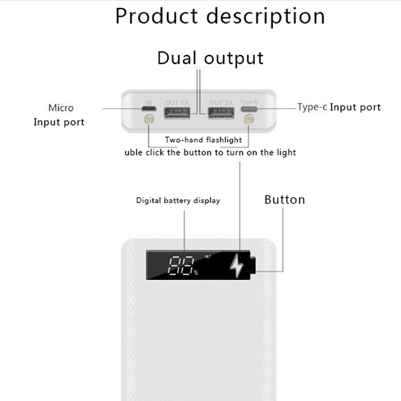 5x18650 Powerbank Portable Pov - Outdoor Usb Power Bank recension och pris