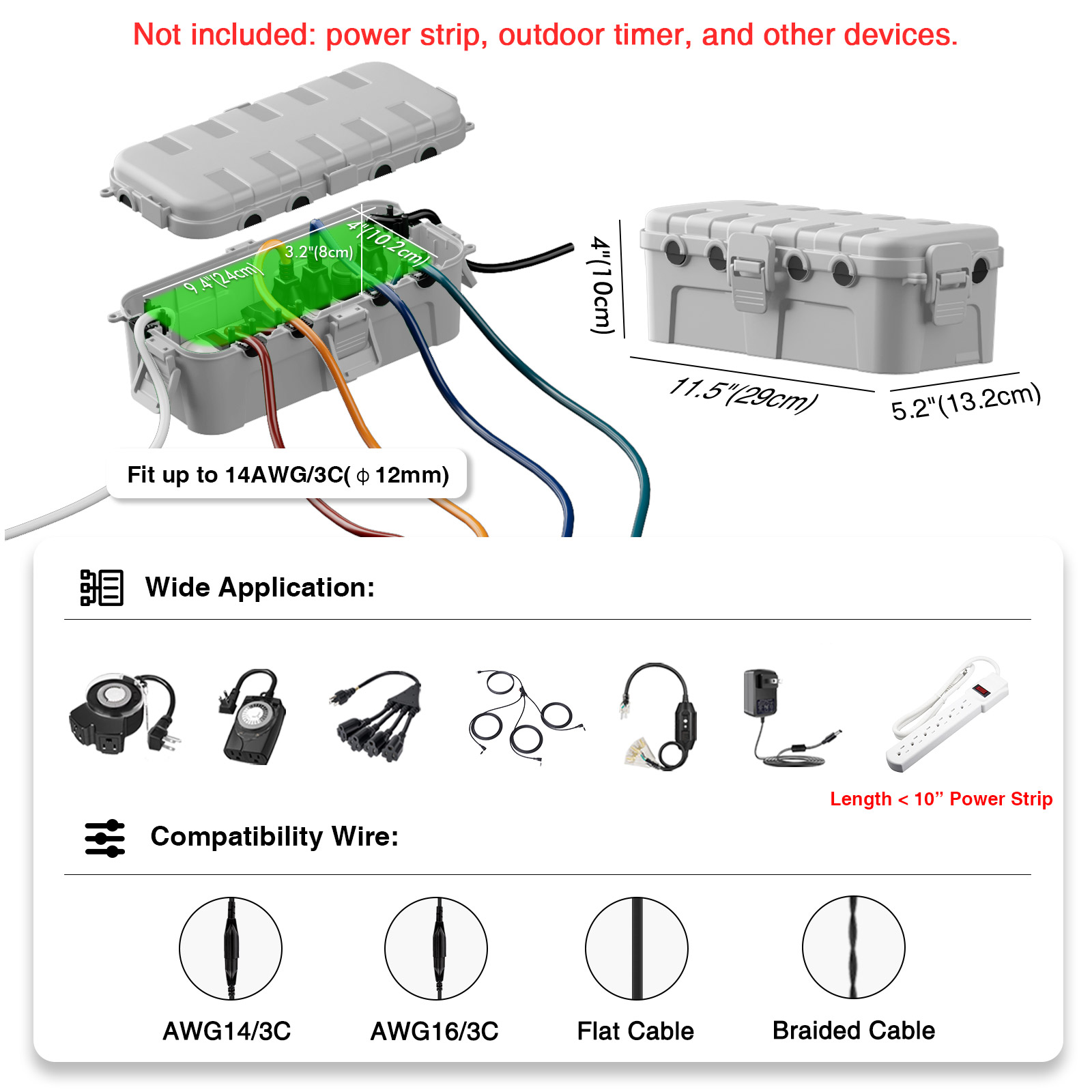 IP54 Waterproof Extension Cord - Outdoor Power With Timer recension och pris